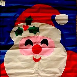 2/$20 Bundle Offer SANTA CLAUSE APPLIQUED FLAG BANNER HEAVY NYLON 28" X 40" NEW